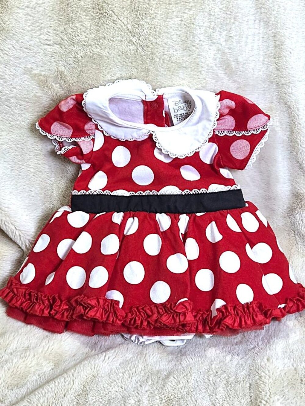 Disney Baby Minnie Mouse Girls Dress Costume 3-6 Months Red/White/Black